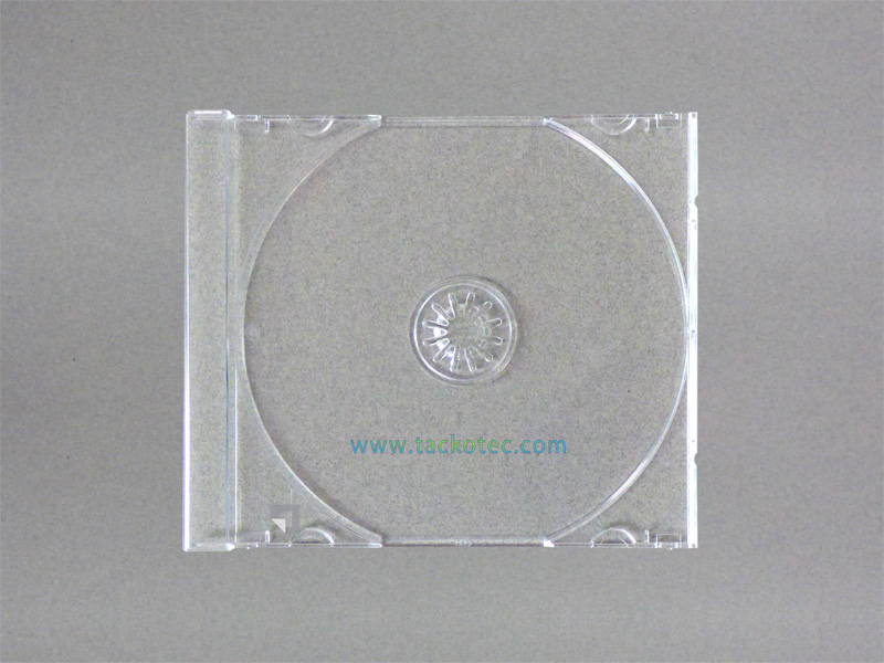 Boitier CD standard transparent, sans plateau, épaisseur 10mm