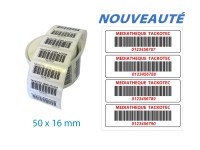 Étiquettes codes-barres bicolores, 50x16mm